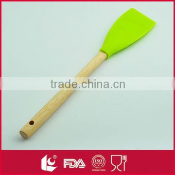 Wholesale high-grade heat resistant silicone spatula with wooden handle