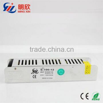 ac 85-264v SMPS 100W dc 12V 8.3A strip shape /slim case Switch Power Supply