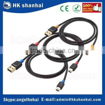lower price usb 2.0 fast charging usb type a to mini usb type b 480 Mbps high speed data extension transfer cable