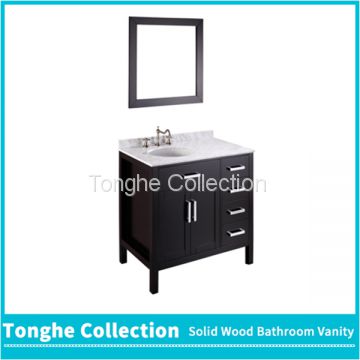 Tonghe Collection Espresso Bathroom Vanity Set Double Sink