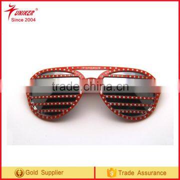 Shutter glasses plastic frame diamond decoration sunglasses