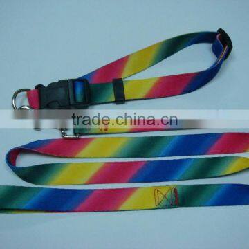 Rainbow color pet dog leashes and collars/dog harness