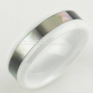 Customizable White Zirconia Ceramic Jewelry Couple Ring For Wedding photo-3