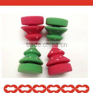 DIY Christmas Tree Hair Roller Hair Twist Sponge Factory photo-3