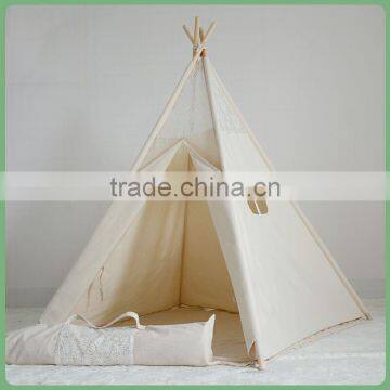 Wholesale Low MOQ Plain Calico Lace Indoor Kids Teepee photo-2