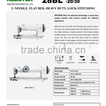 28BL-30 Flat Bed Double Needle Triple Feeding Long Arm Keestar Industrial Sewing Machine photo-2