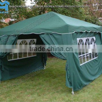 Green polyester fast up portable folding gazebo with windows 3x3m