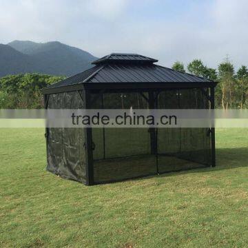 double roof hardtop aluminum galvanized steel roof gazebo 10x12ft