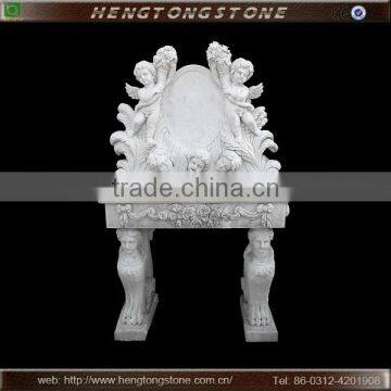Angel Carved Natural Marble Bath Sink