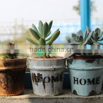 Succulents flower pots retro small bucket flower planter