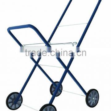 Rolling Laundry Cart Tubular Metal Frame Heavyweight White Bag Wheels Home NEW photo-2