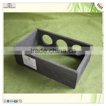 Black Color Three Compartments Wood Test Tube Rack photo-3
