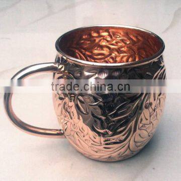 NEW DESIGN EMBOSSED BARREL 100% PURE COPPER MOSCOW MULE MUG, BPA FREE PURE COPPER MUG FOR MOSCOW MULE & VODKA photo-2