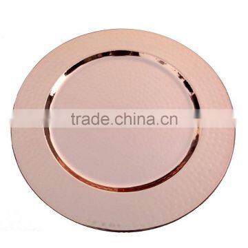 WEDDING ROUND SHAPE COPPER PLATED HAMMERED CHARGER PLATE photo-2