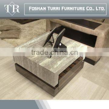 luxury living room furniture small sqaure marble top coffee table