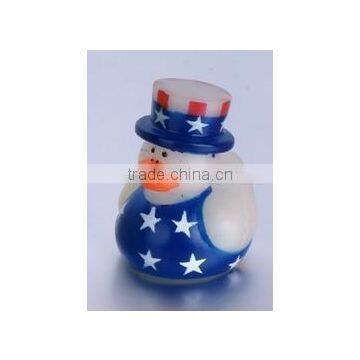 American flag printed eco-friendly floating rubber baby bath duck