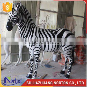 amusement park decorative life size fiberglass zebra animal statues NTRS662S