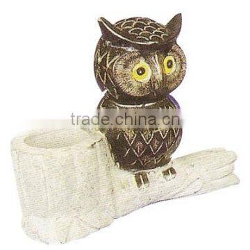 owl pencil vase carving