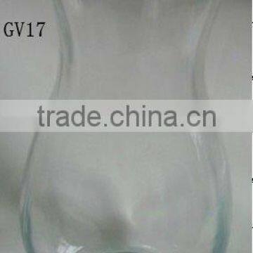 narrow waist clear glass flower vase