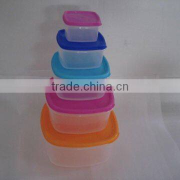 Rainbow Food Storage Set, 5pcs Plastic Food Container,square Storage Box. photo-2