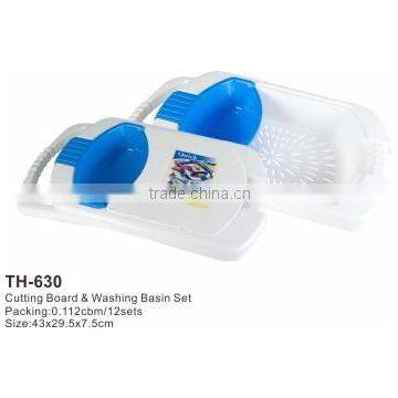 3 in 1 Flexible Plastic Cutting Board With Colander and Washing Basin photo-6
