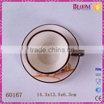 Gift Decoration Glazed Ceramic Coffee Cup and Saucer photo-5