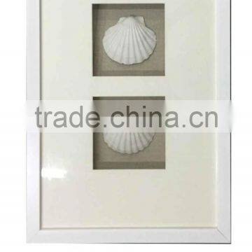 Shadow Box with White Seashell Wall Art