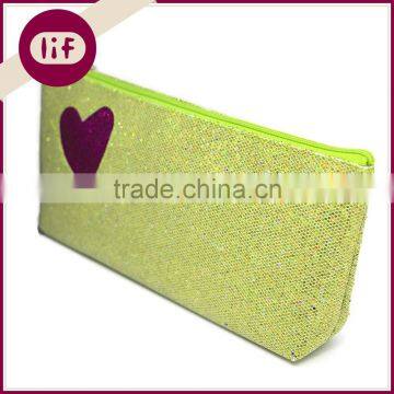 Novelty Glitter Pencil Bag, With Heart Glitter Pencil Bag, Shinning Pencil Bag photo-2