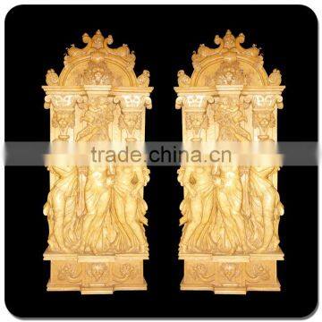 High quality hand carved three woman Greek marble pillars