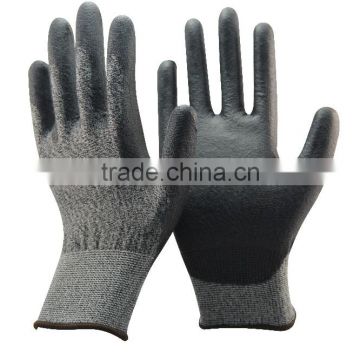 NMSAFETY EN388 18 gauge PU Palm coated level 5 cutting gloves