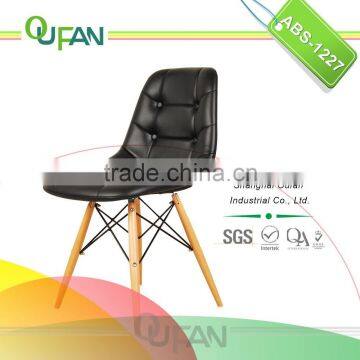 Oufan cafe chair industrial leather with wooden leg system ABS-1227