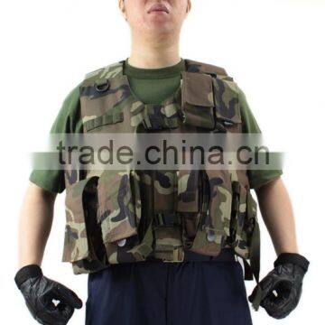 Camouflage Woodland Green Tactical Vest With Pen Flash Light Magazine Pouch for Front Rear photo-3