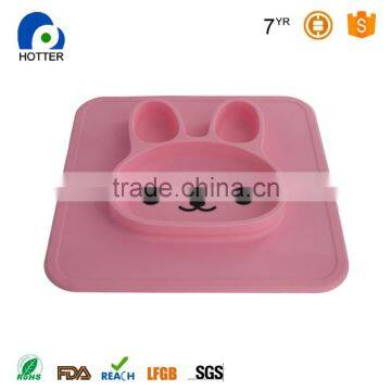 New Design Food Grade Silicone Baby Placemat Rabbit Shape photo-2