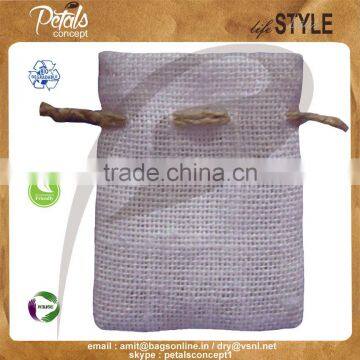 Jute Drawstring Pouches With Natural Colour Jute Made Design Embossed photo-2