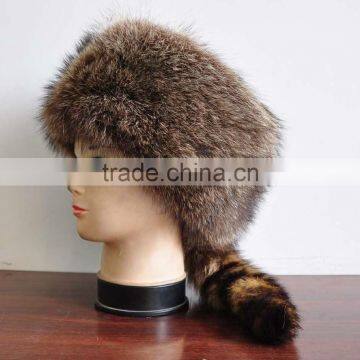 American racoon fur Davy Crocket hat