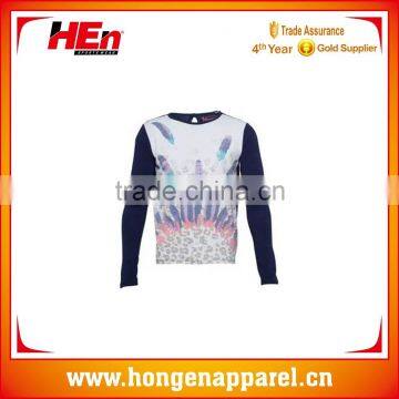 Hongen apparel Custom Men and Women Sublimation Printing Long Sleeve Autumn Colorful t shirt