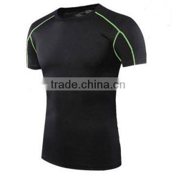 100% Polyester Men Fake V-neck Cycling Gym T-shirt Custom Dry Fit T-shirt photo-3