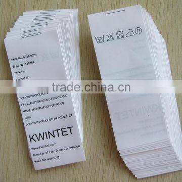 China Cheap Wash Care Labels for Clothing Garment Printing Labels photo-2