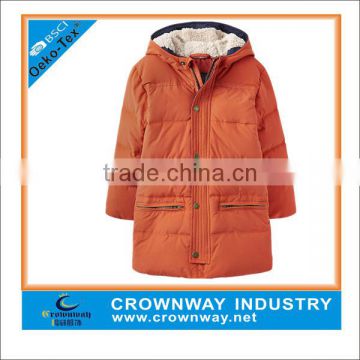 Custom padded winter Children jacket with warm fur hood lining