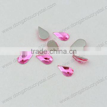 Light rose colored glass flat back crystal stones for garment accessories