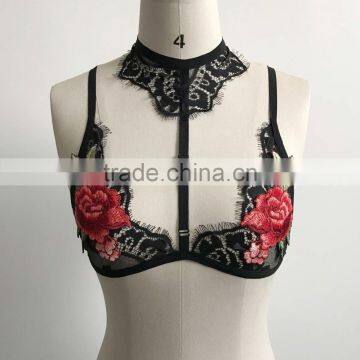 Newest Ladies Fancy Sexy Bra Design Wholesale Embroidery Transparent Lace Bralette Tops photo-3