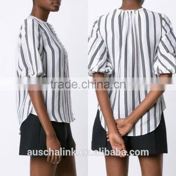 2016 High Quality Fancy Stripe Shirt Elegant Design OEM Service photo-6