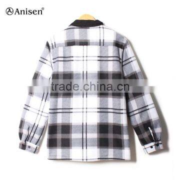 China Oem Factory Men Plaids Fleece Jacket photo-2
