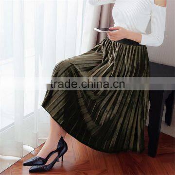 2017 latest popular women's clothing Velvet tall waist long skirts for ladies