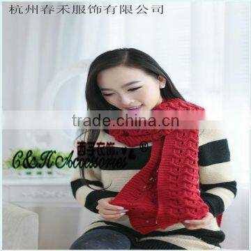 Popular Lovely Girl Winter Knitted Acrylic Scarf Factory in Knit Town photo-3
