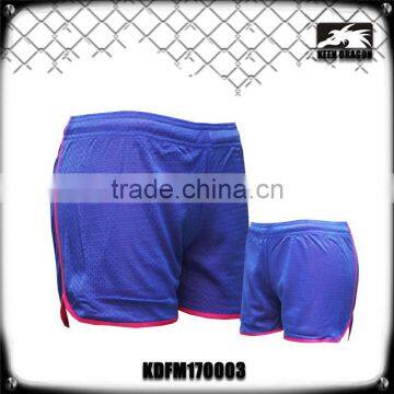 Wholesale quick dry breathable mesh running shorts with two layers