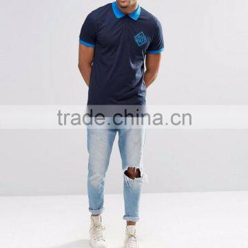 MGOO New Design Casual Summer Plain Side Split 180g 100% Cotton Short Sleeve Mens POLO T-Shirt With Chest Printing photo-4