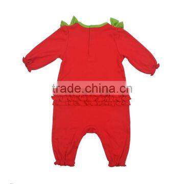 Ruffles Girls Romper Baby Girl Christmas Long Sleeve Bubble Romper photo-2