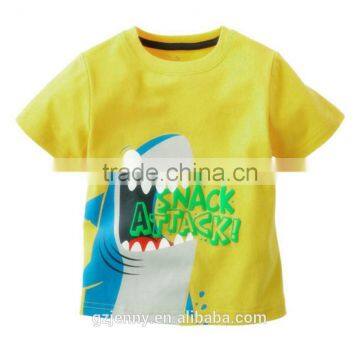 100% Cotton High Quality Blue Dog Printing Colorful Animal T-shirt for Children photo-2