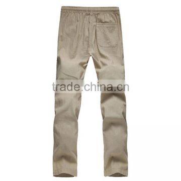 Low MOQ Sample Available Wholesale Man Straight Loose Fit Breathable Linen Pants photo-3